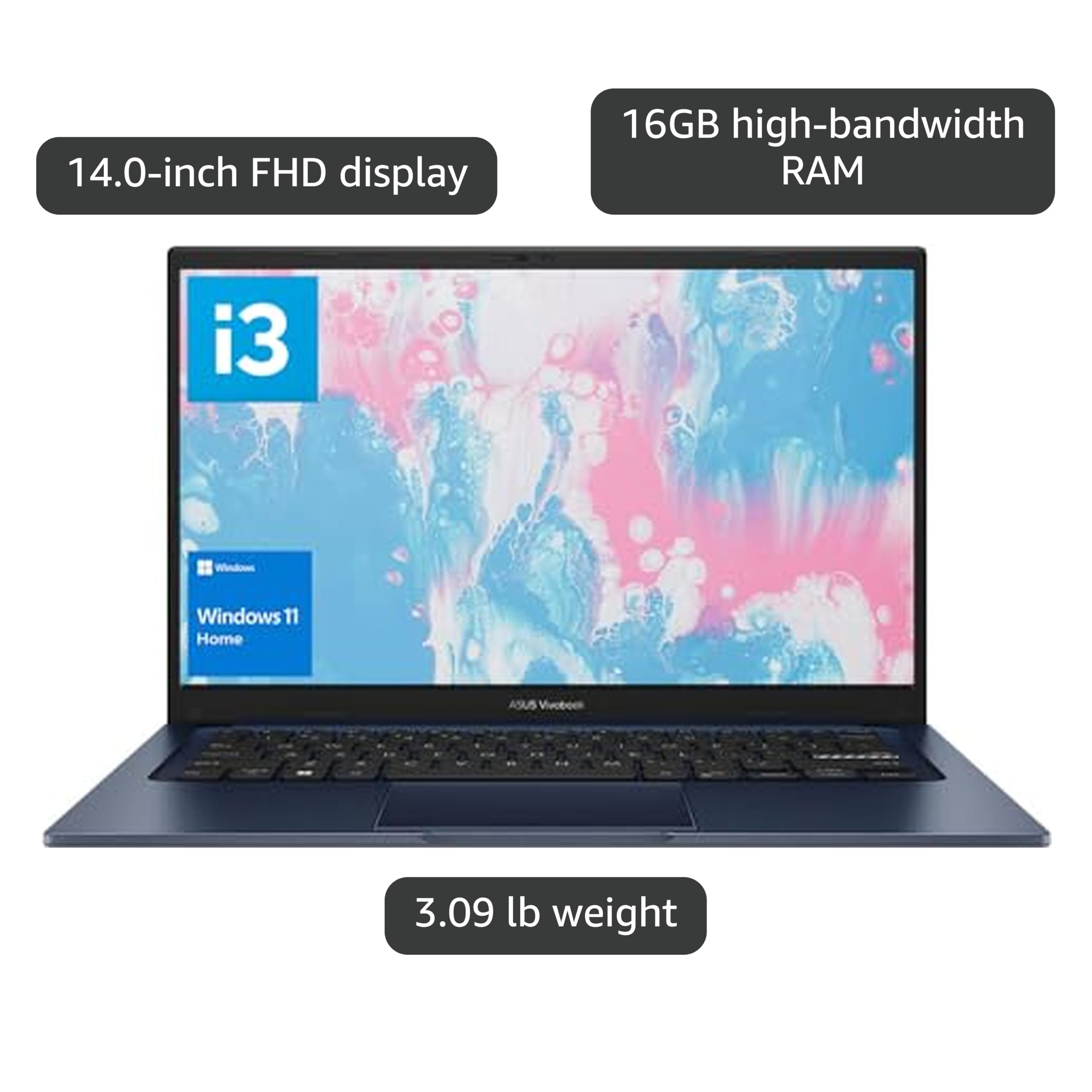 ASUS ノートPC Intel Core i3 16GB Amazon.com: ASUS Vivobook Laptop, 14